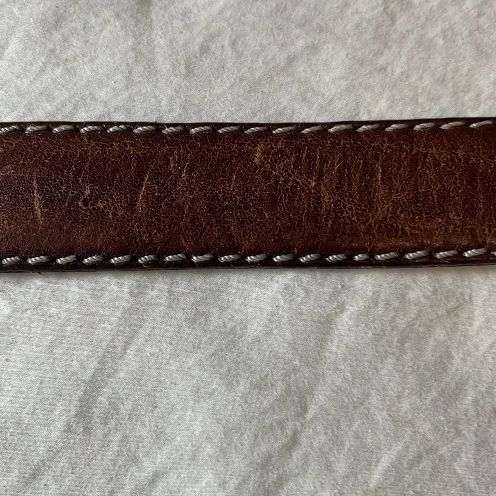 Vintage Ralph Lauren Leather Belt Men's Brown Gold tone Buckle Length: 49